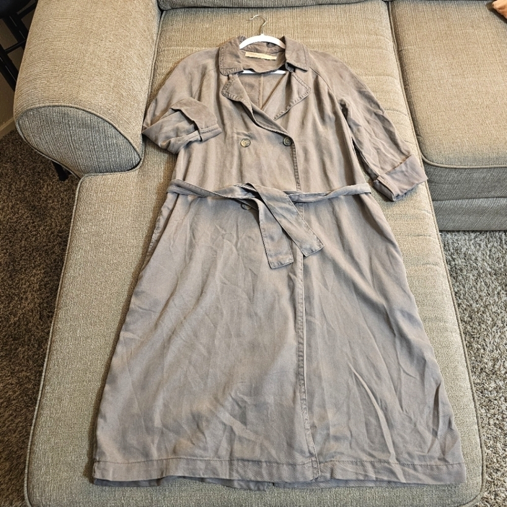 Max Jeans Gray Tencel Longline Button Casual Dress Jacket Dress Size XS